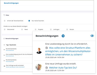 Workflow Software Modul Benachrichtigungen