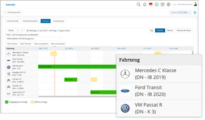 Workflow Software Modul Fuhrpark