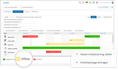 Workflow Software Module Mitarbeiterkalender