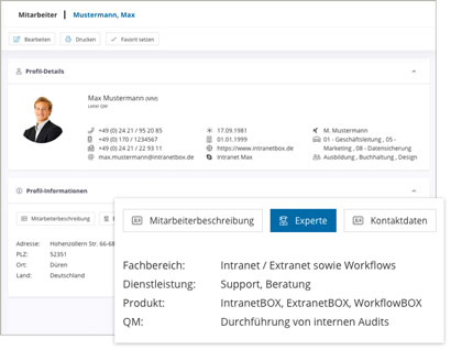 Workflow Software Module Mitarbeiter