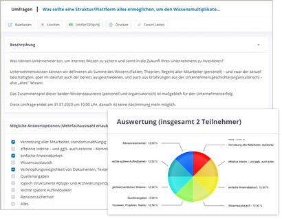 Workflow Software Module Umfragen