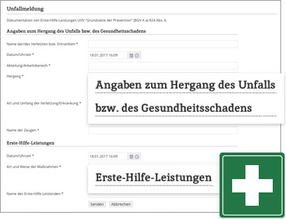 Module Workflow Software Module Unfallmeldung