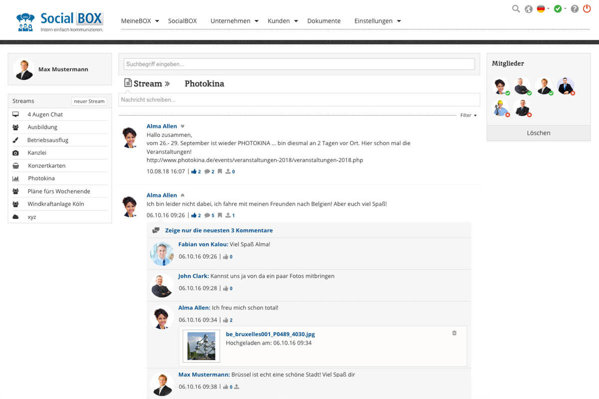 Intranet Workflow Erweiterungen SocialBOX