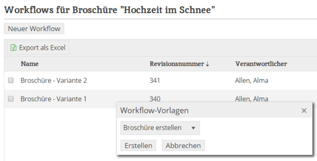 Workflow Software  Inhaltstypen